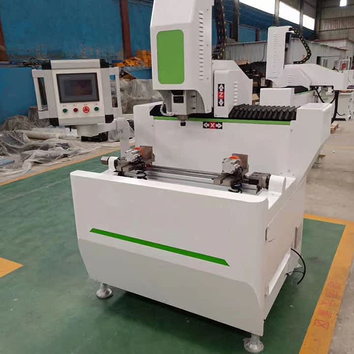 Minimalist glass door frame aluminum profile CNC drilling and milling machine