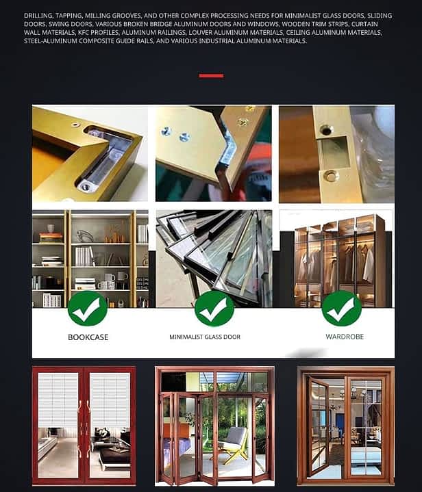 3500mm 3 Axis Aluminum profile double head CNC drilling milling Machine