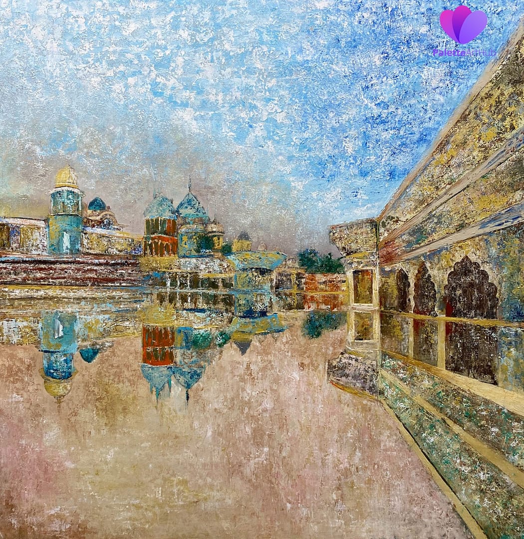 large abstract painting loving couple