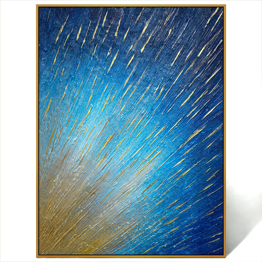 Abstract gold rain drop art