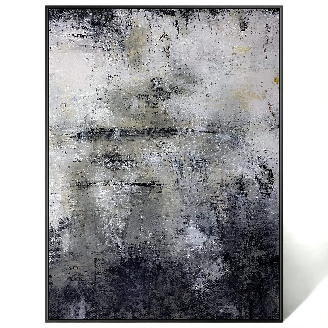 minimal black grey painting