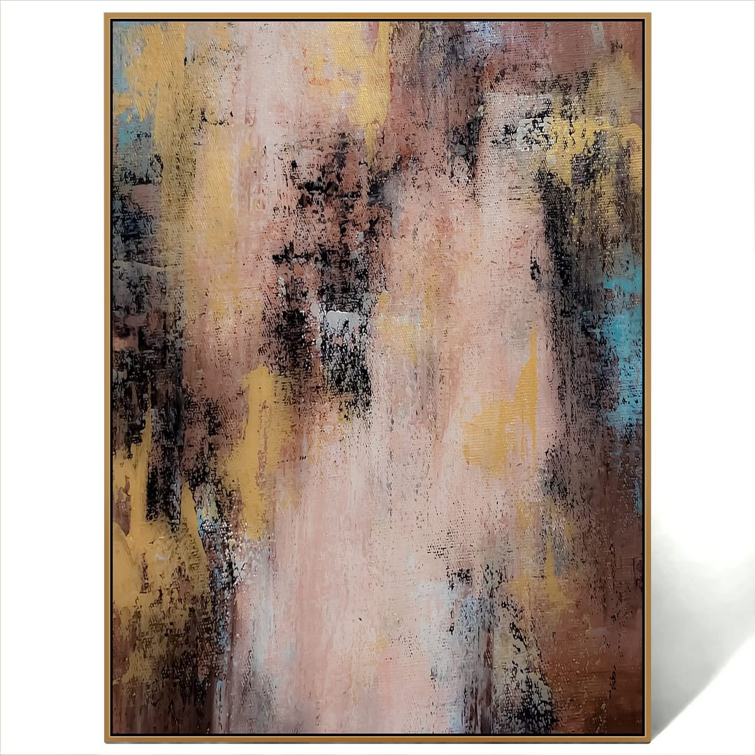 abstract gold brown painting