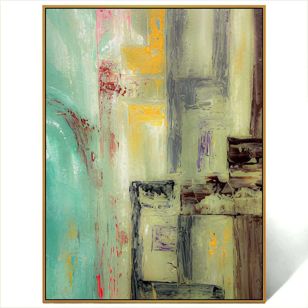 abstract textured geometric painting canvas