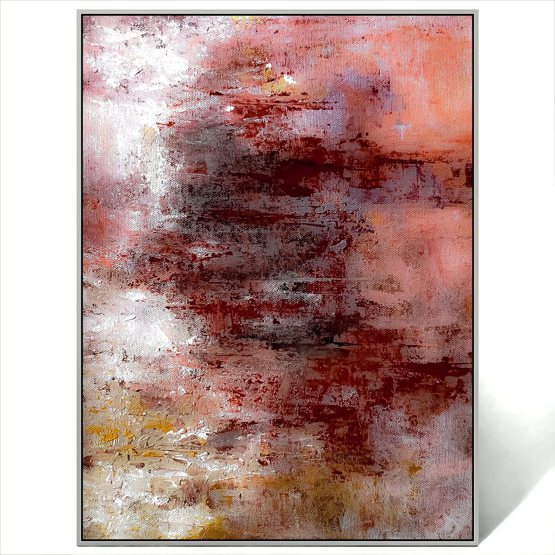 abstract red art on canvas