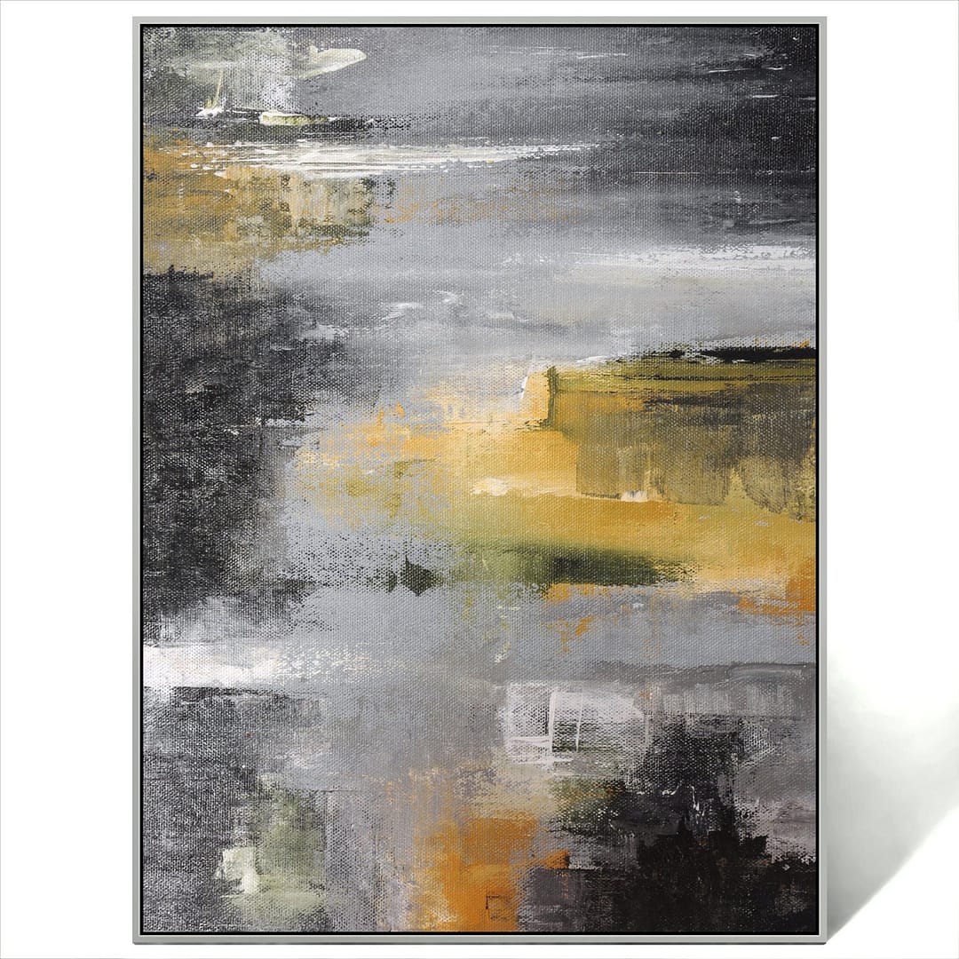 black grey and gold art