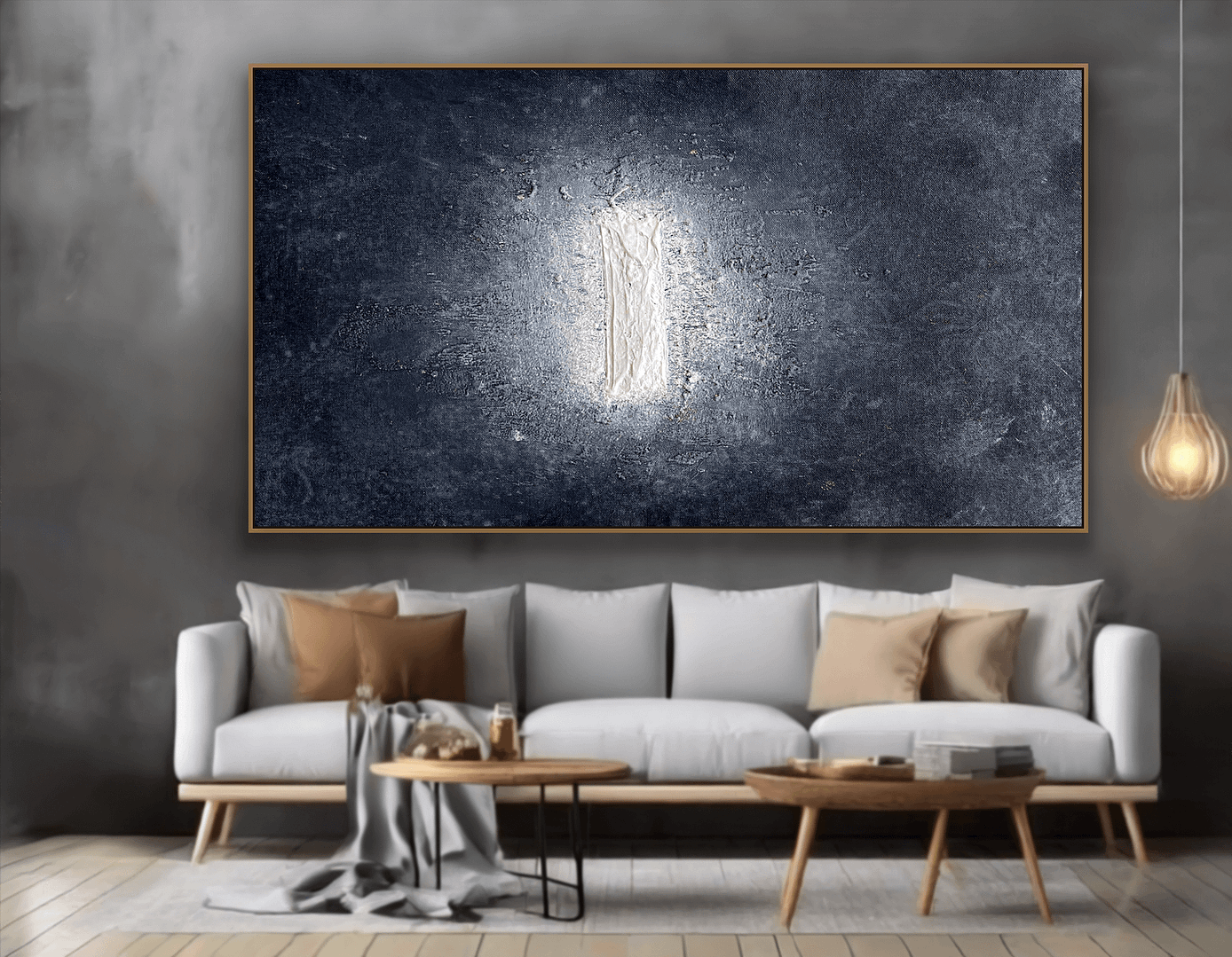 Minimal Textured Art On Canvas Black And White Abstract Painting - Image 5