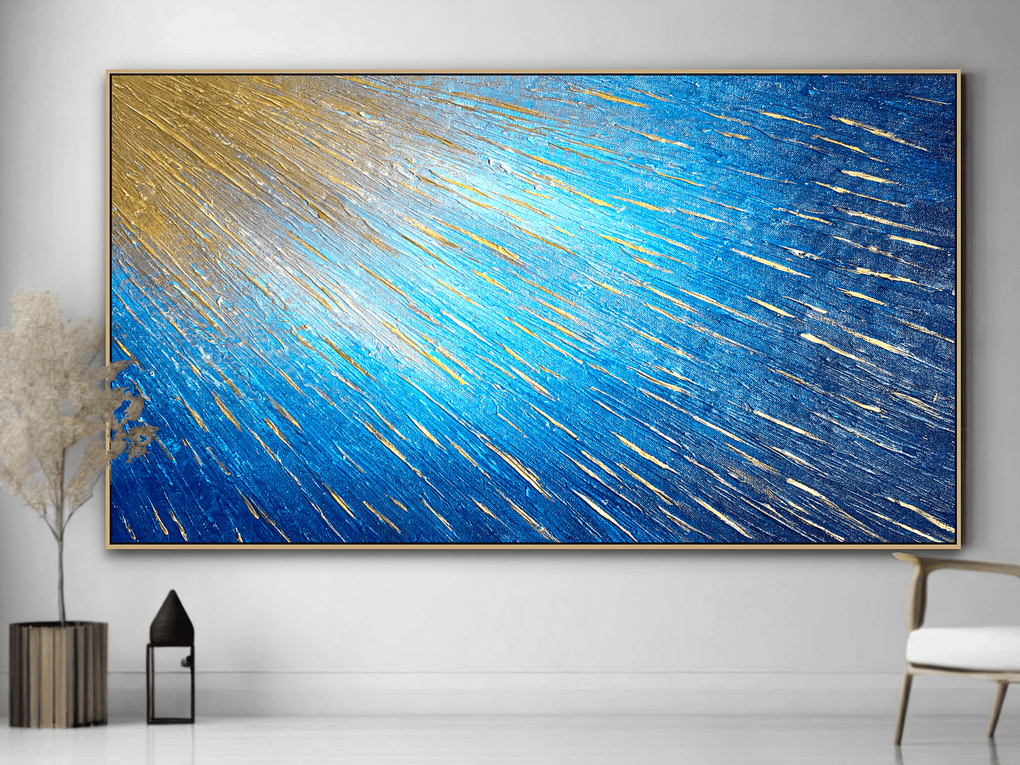 blue and gold artwork