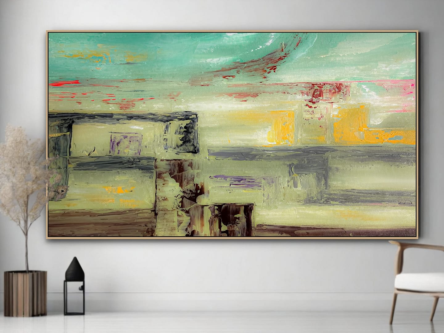 textured geometric painting