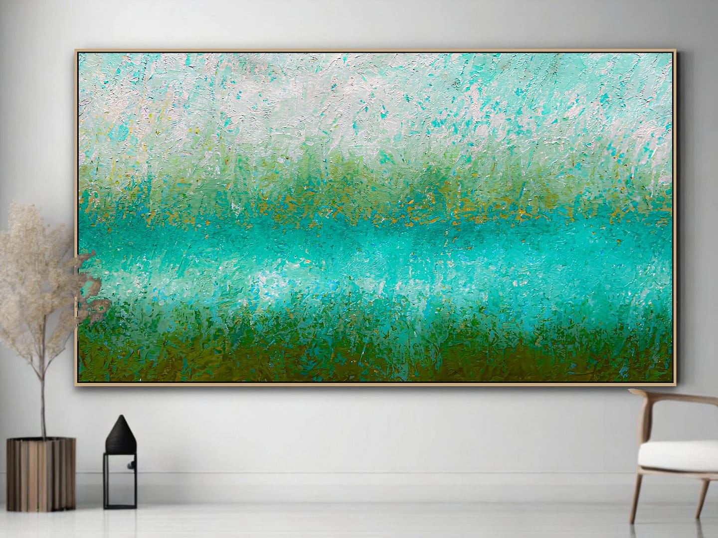Painting abstract on canvas