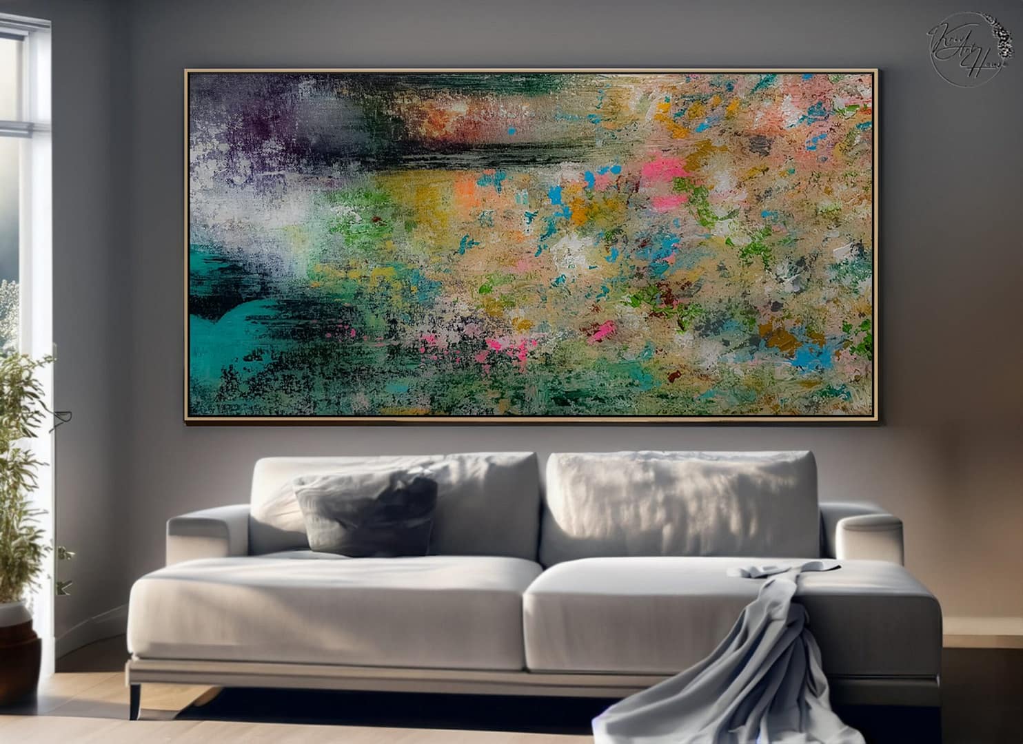 colorful abstract painting on canvas
