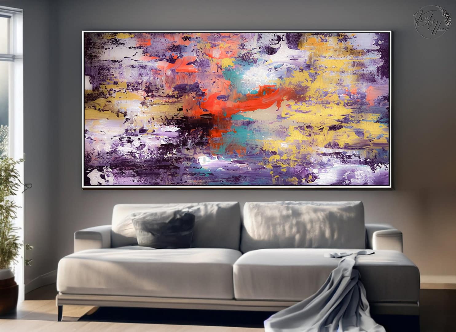 Painting abstract canvas