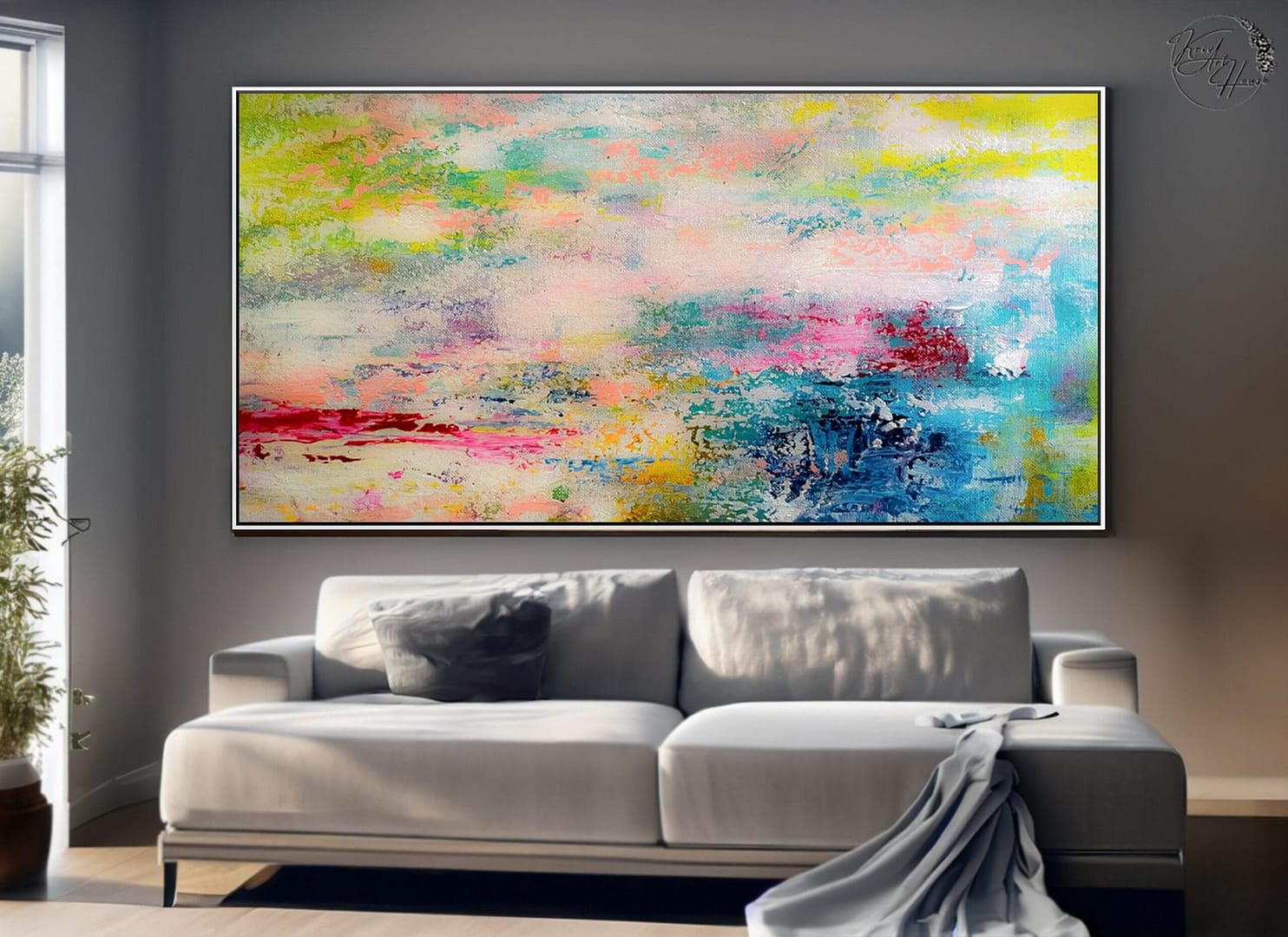colorful abstract painting wall decor