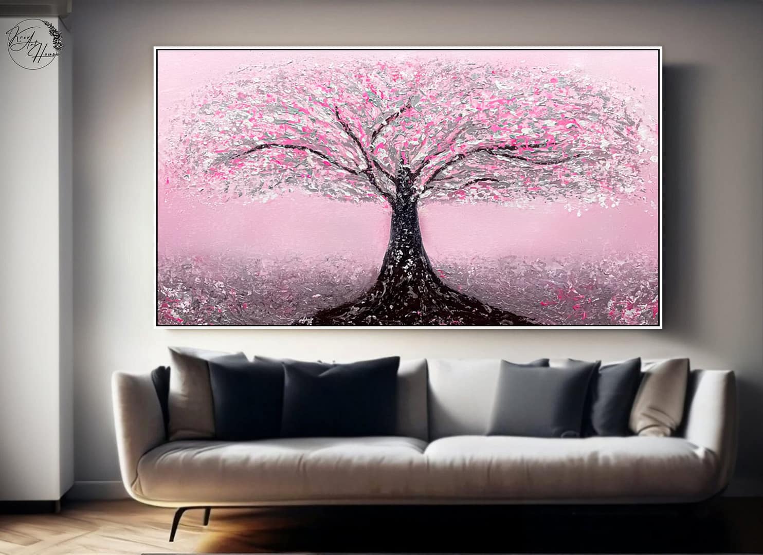 large abstract painting on canvas