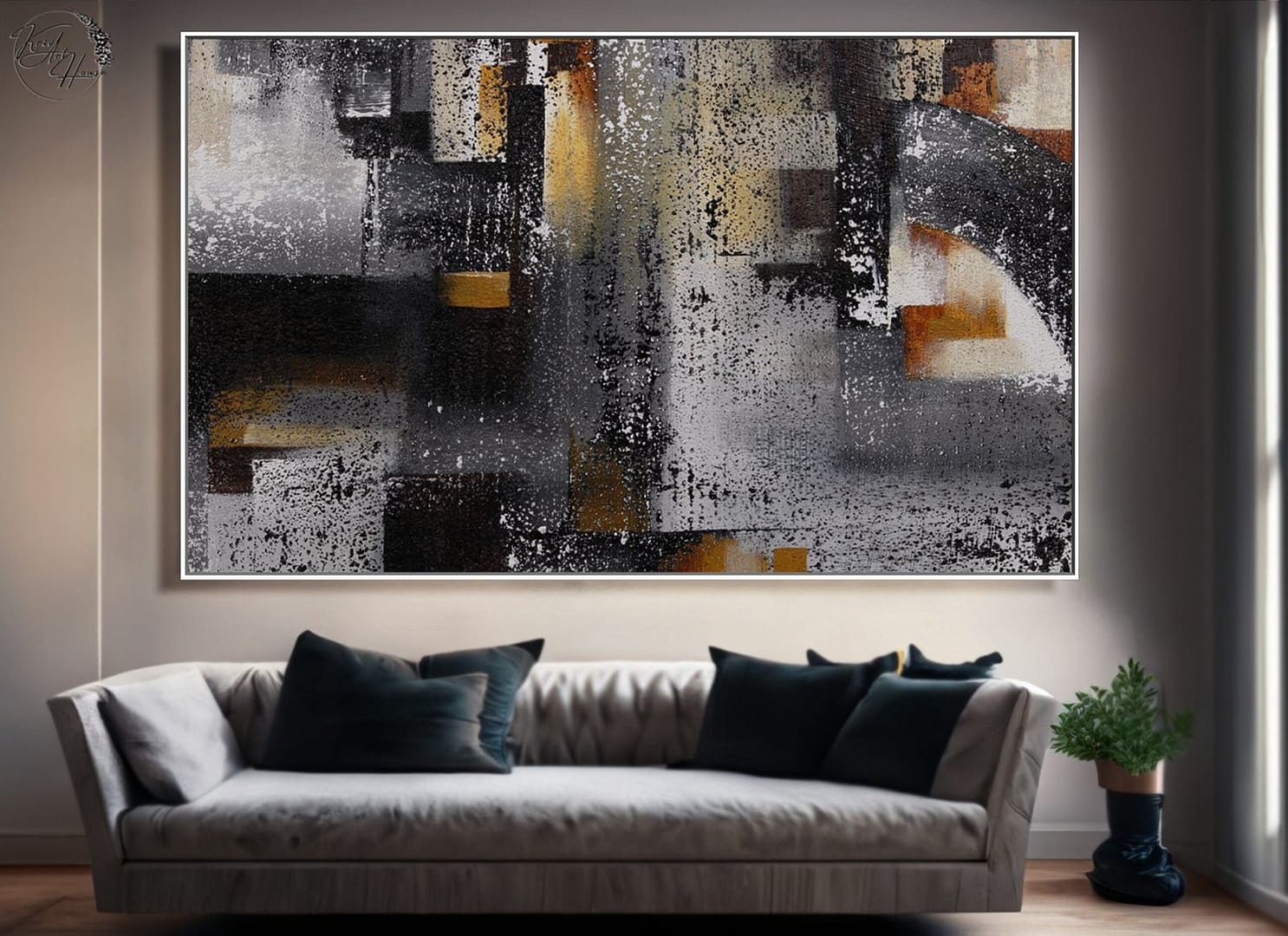 abstract gold black artwork