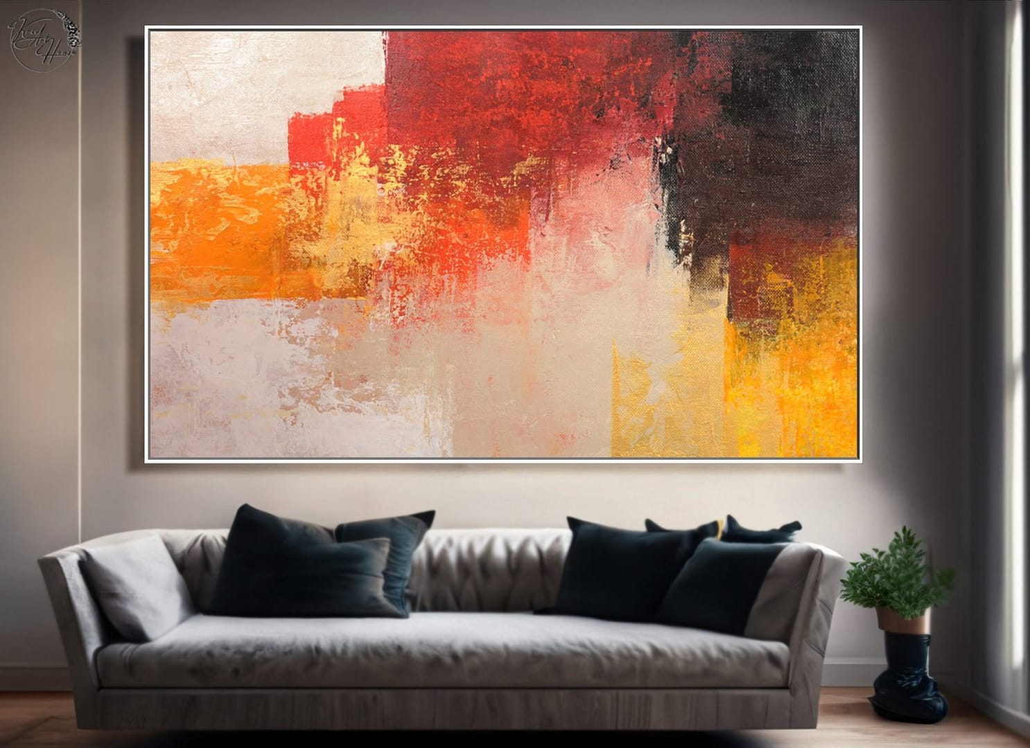 abstract painting in canvas