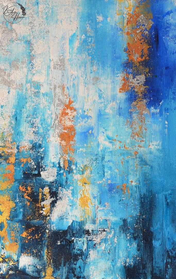 abstract blue orange painting