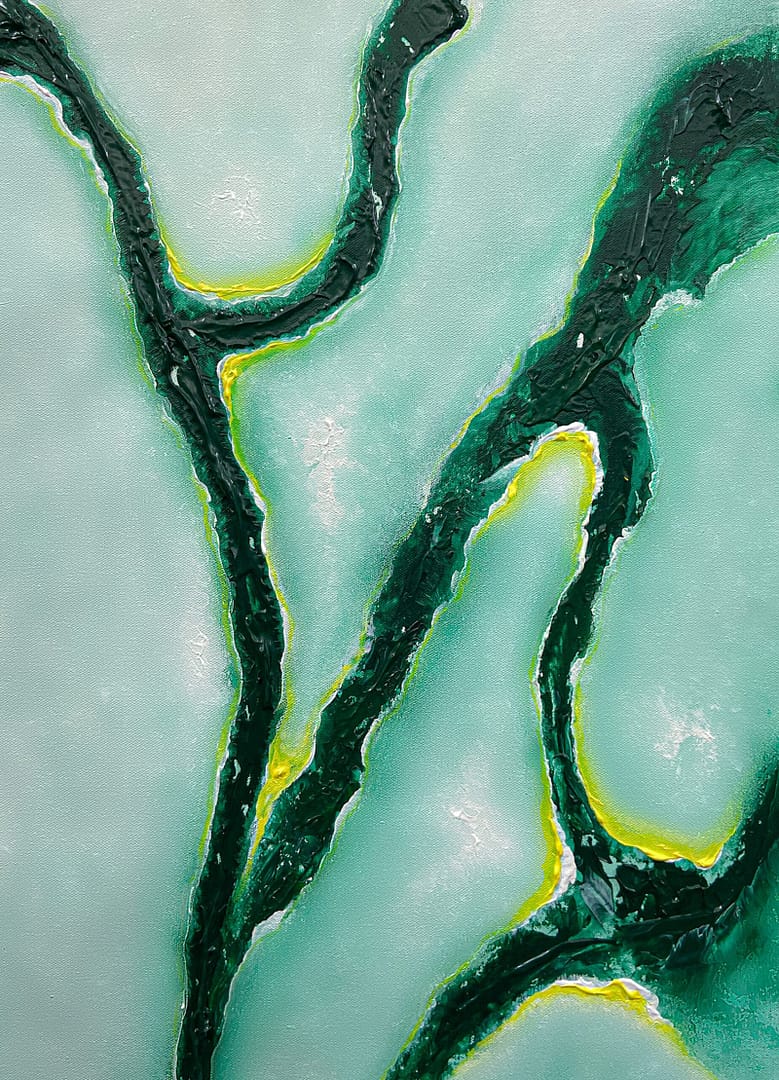 abstract green artwork canvas