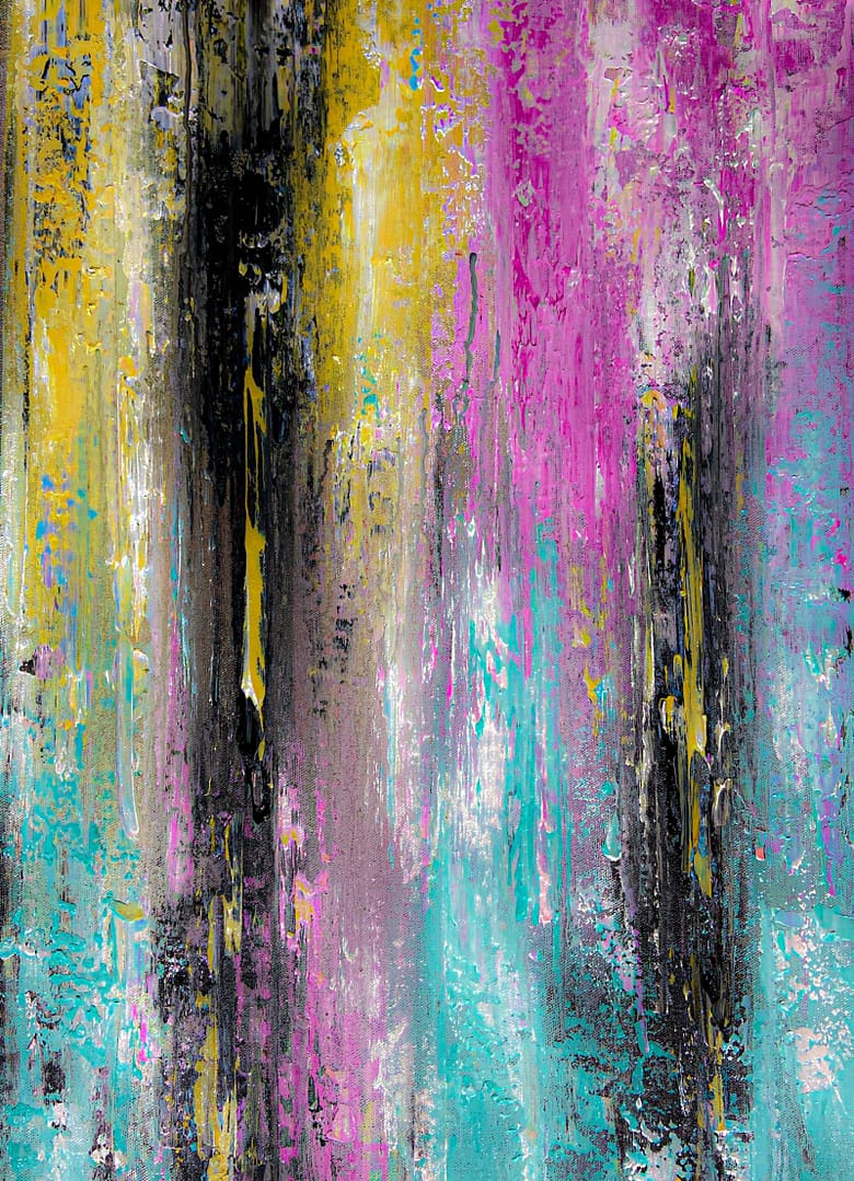 Abstract multicolor textured art painting