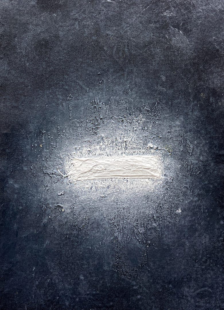 Minimal Textured Art On Canvas Black And White Abstract Painting - Image 7