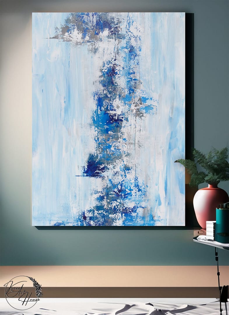 abstract blue white painting