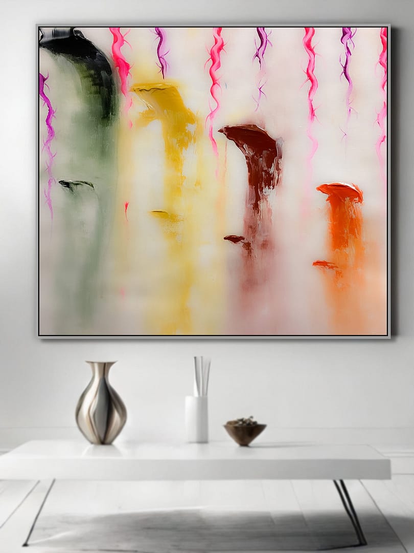 oversized drip wall art