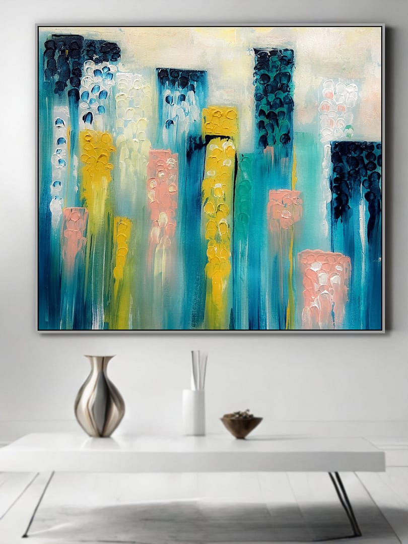 geometric textured painting