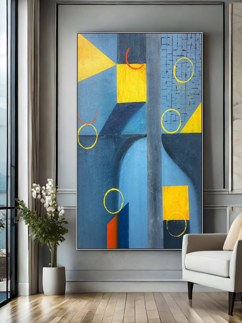 Painting abstract on canvas