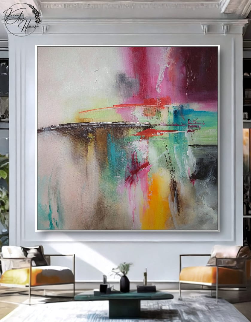 colorful abstract painting wall decor