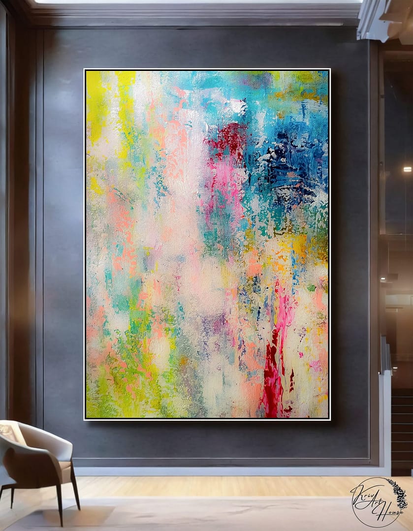 colorful abstract painting on canvas