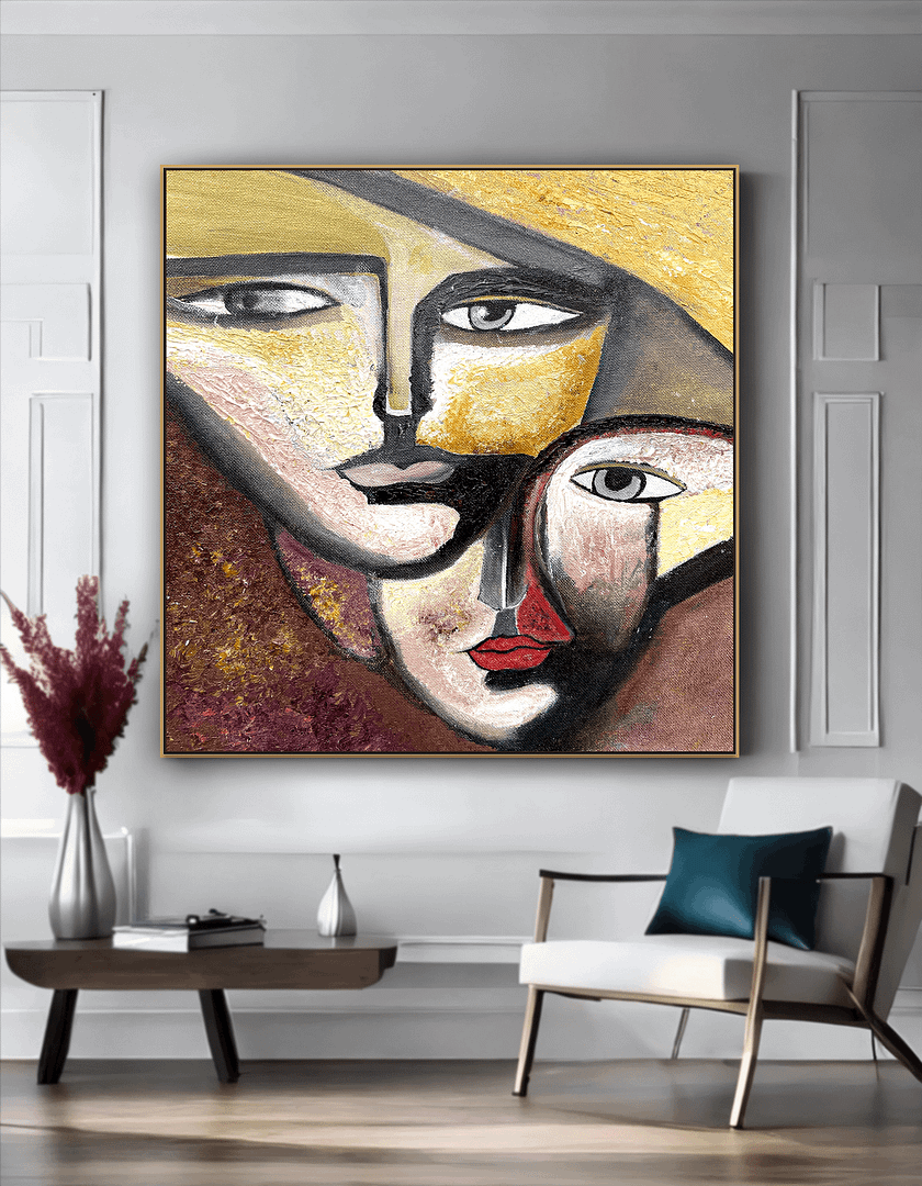 abstract face wall art