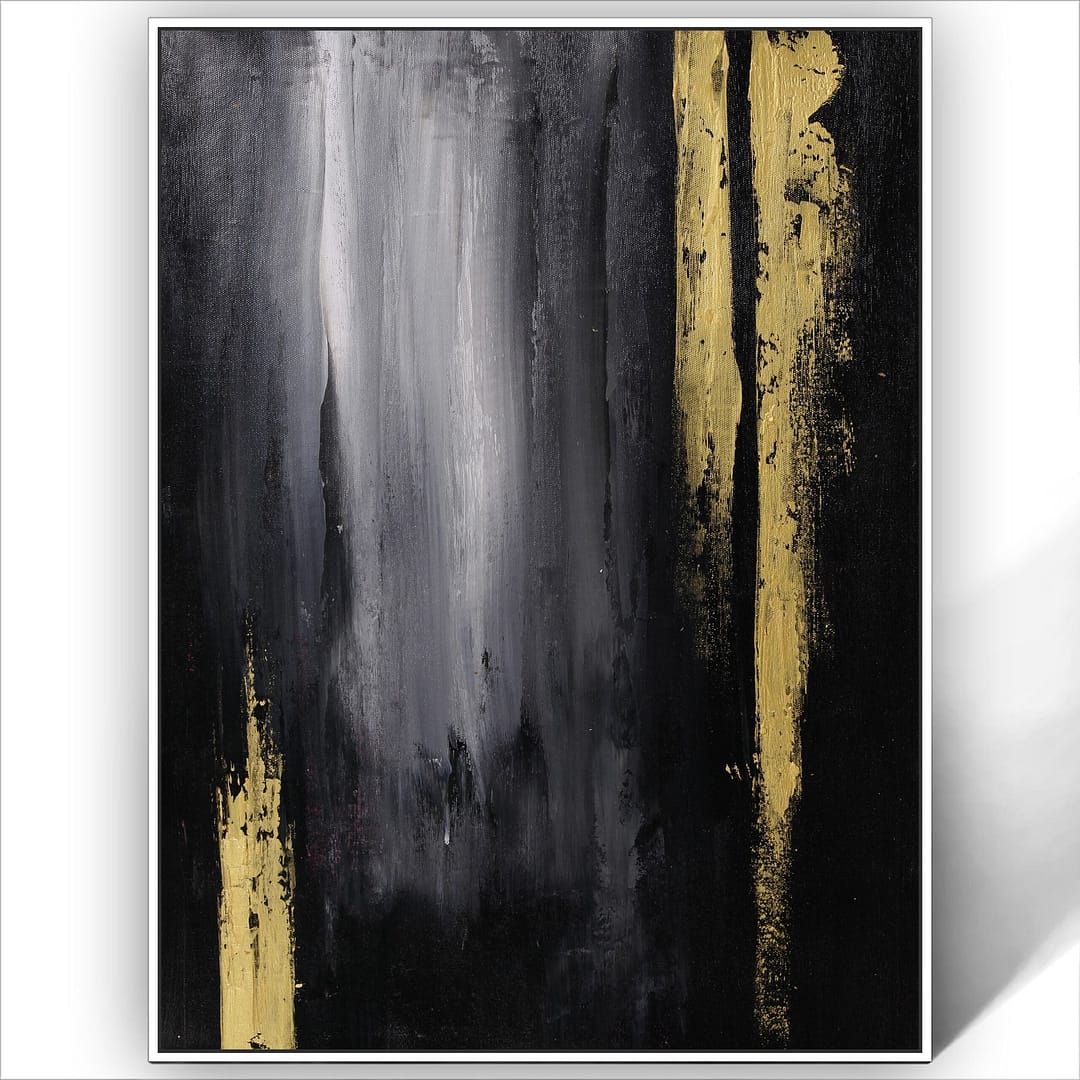 black gold canvas art painting