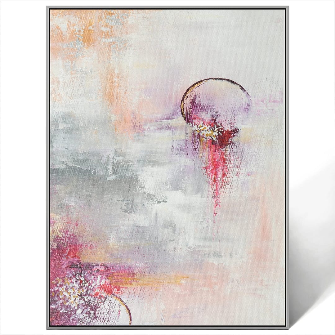 abstract pink art painting