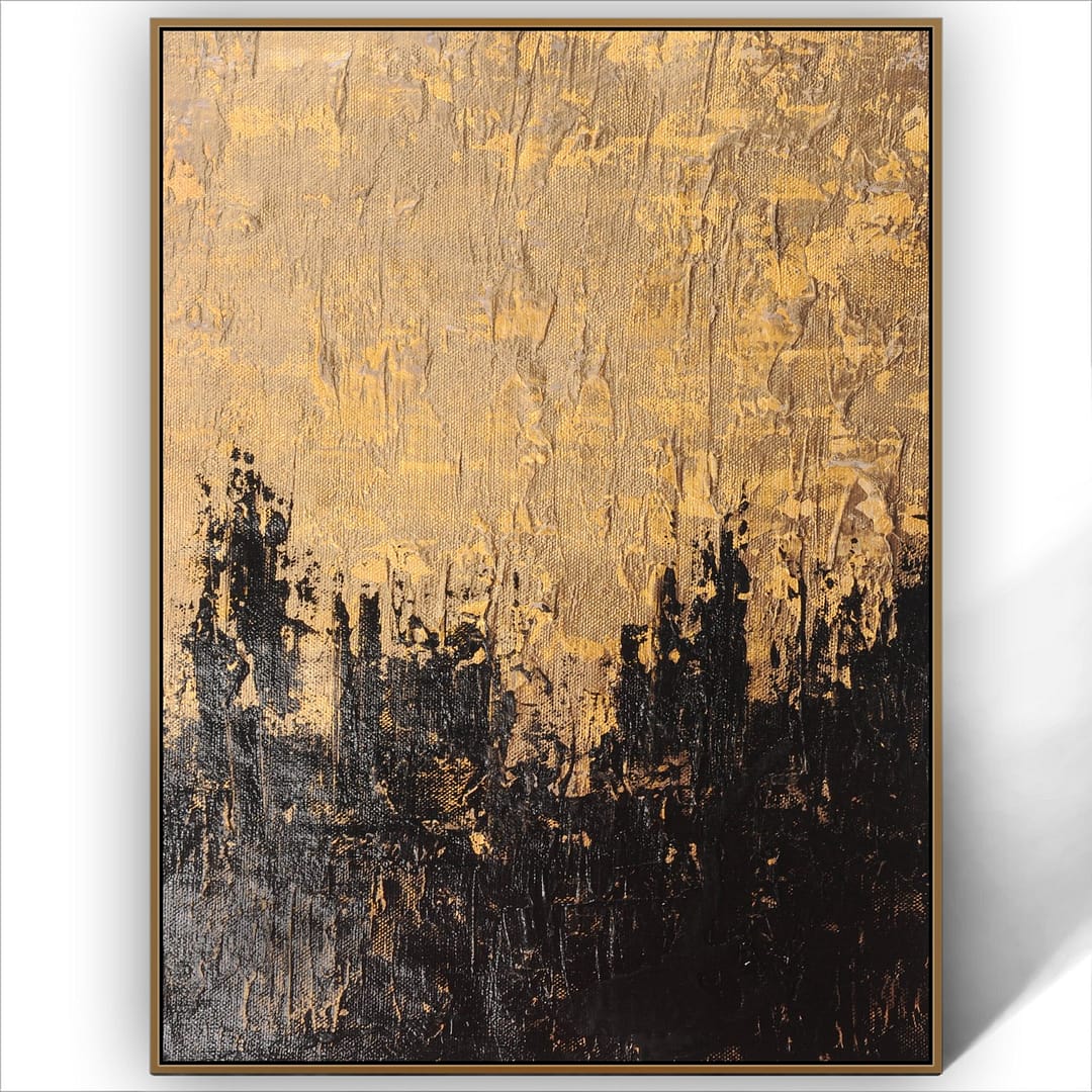 black and gold artwork