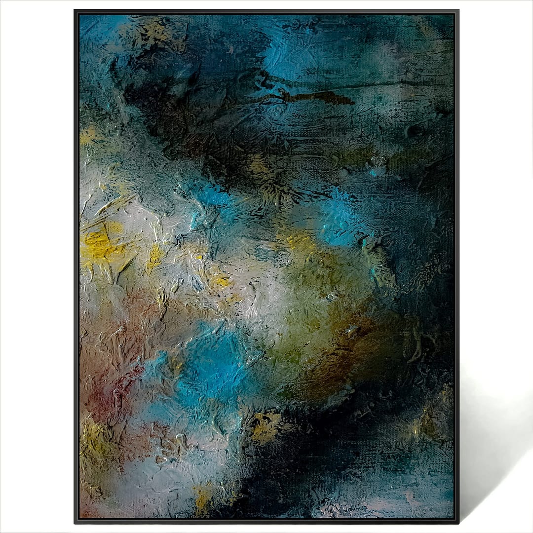 blue abstract textured art