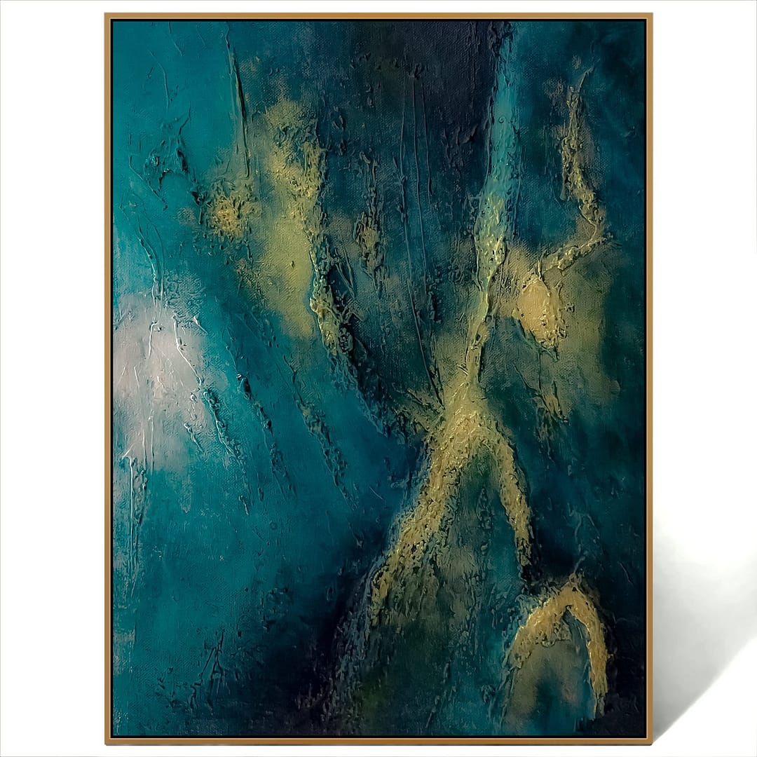 abstract green gold artwork