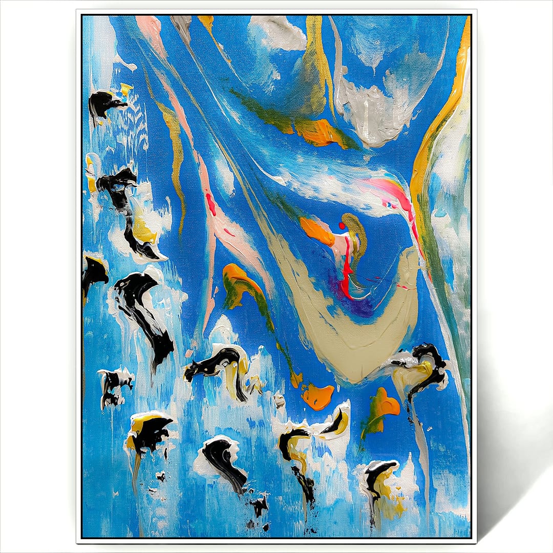 abstract blue texture art painting canvas