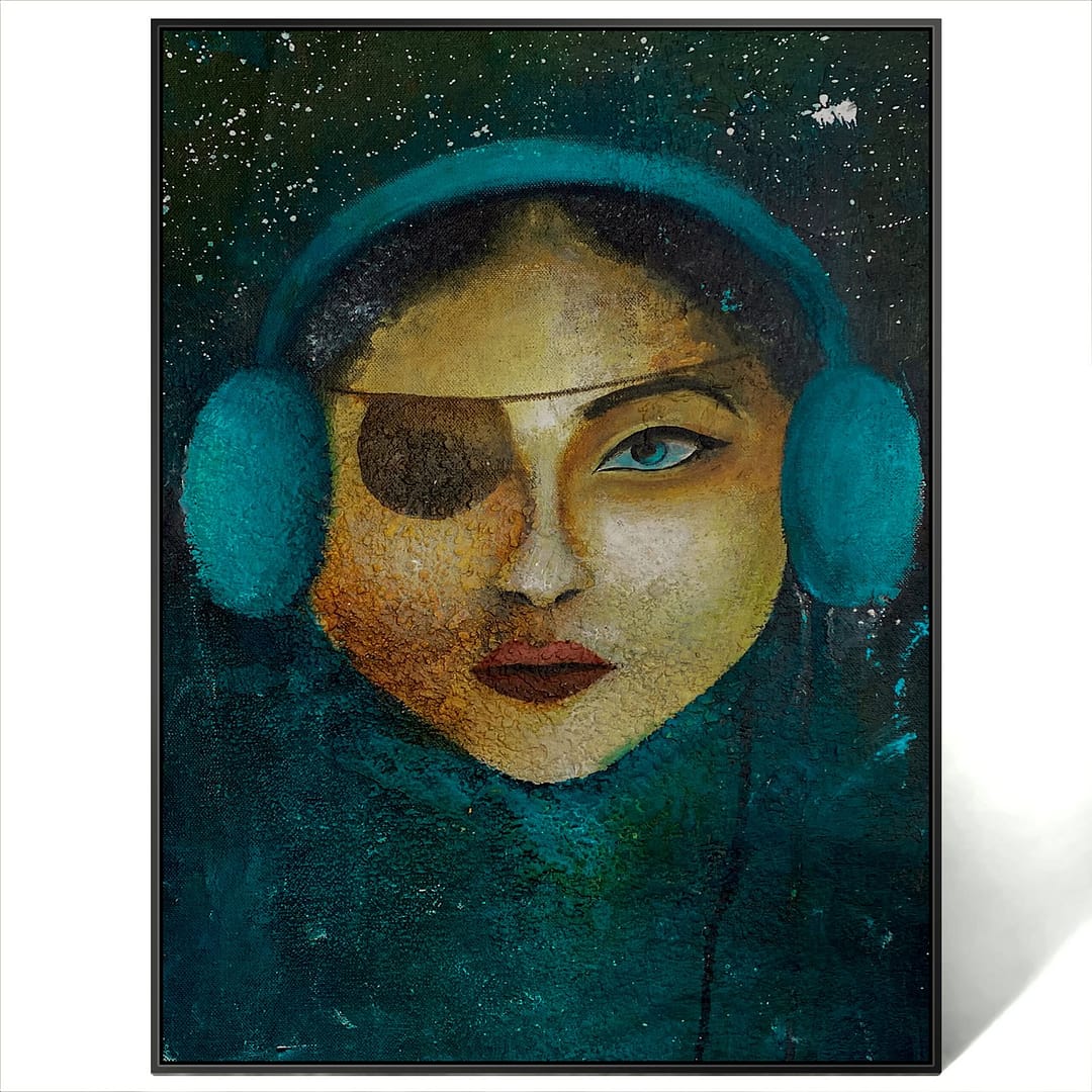 abstract face art painting on canvas