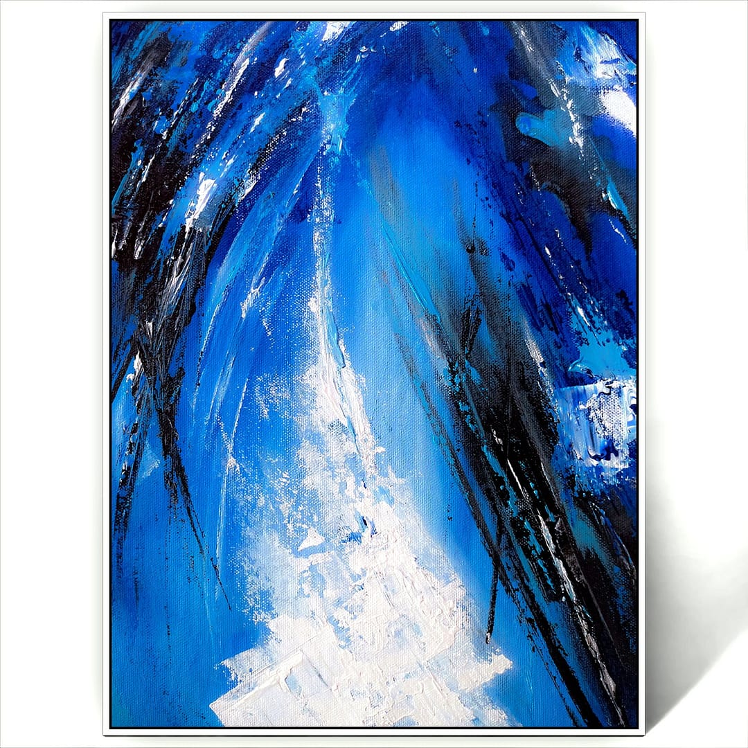 abstract blue wall art