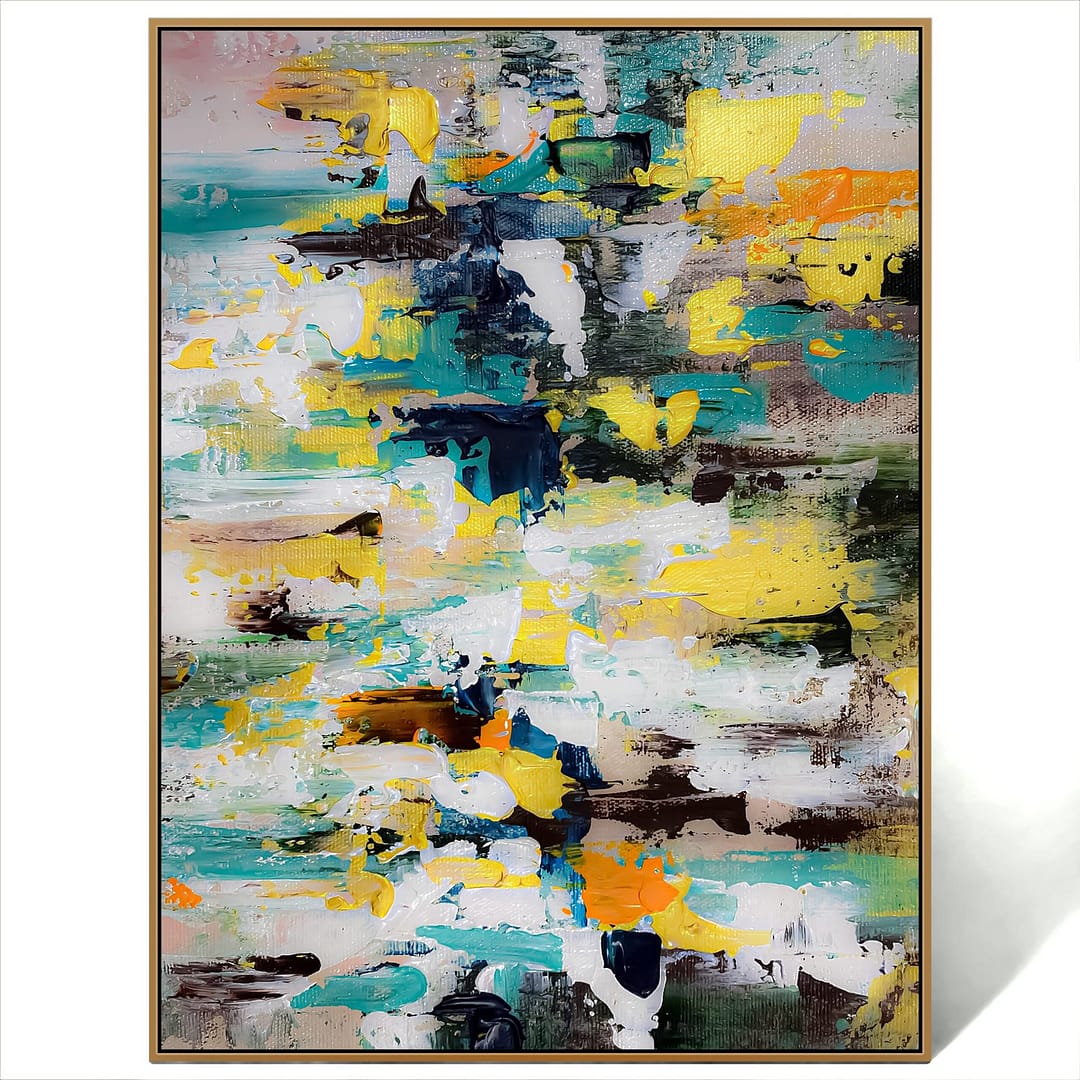 abstract multicolor textured painting
