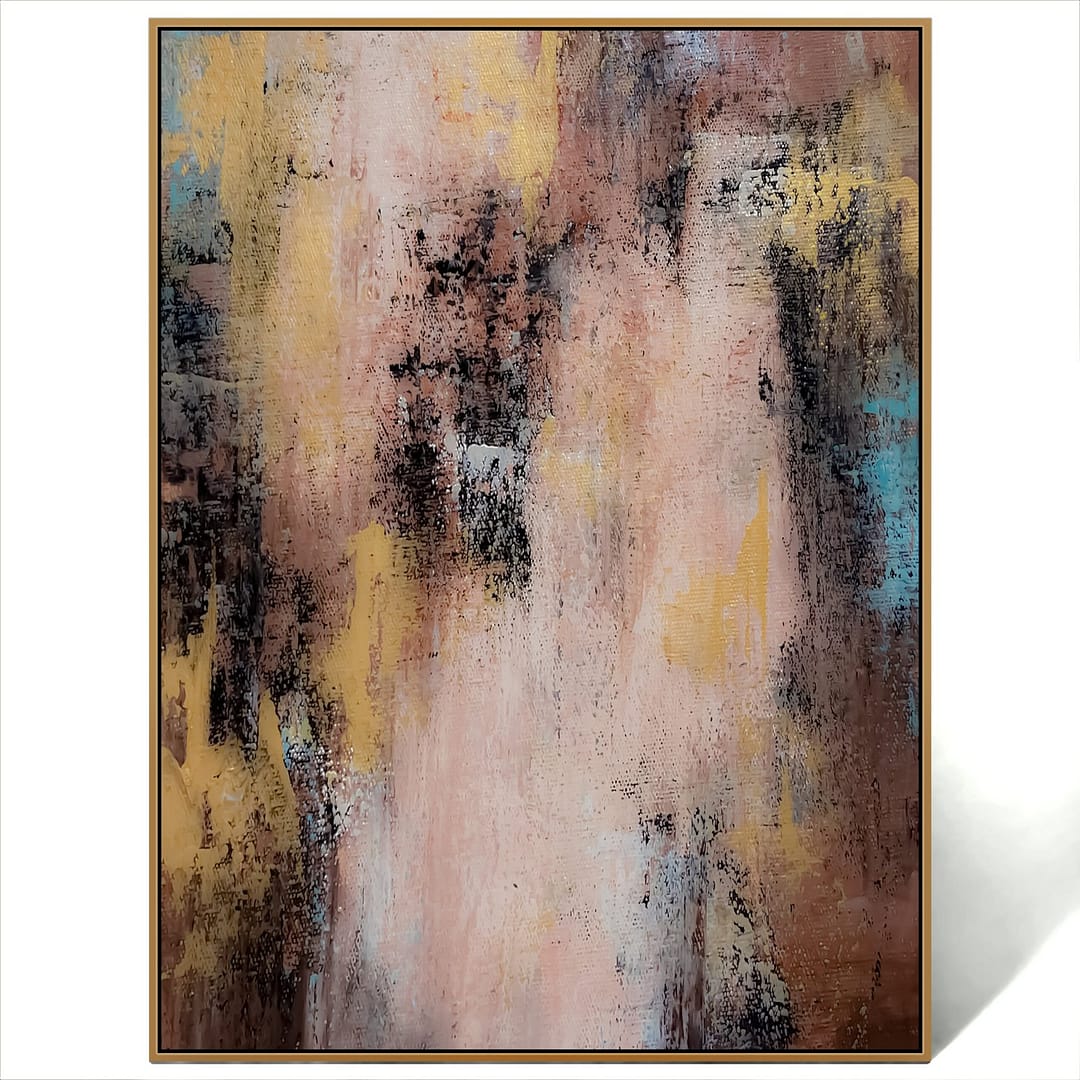 abstract gold brown painting