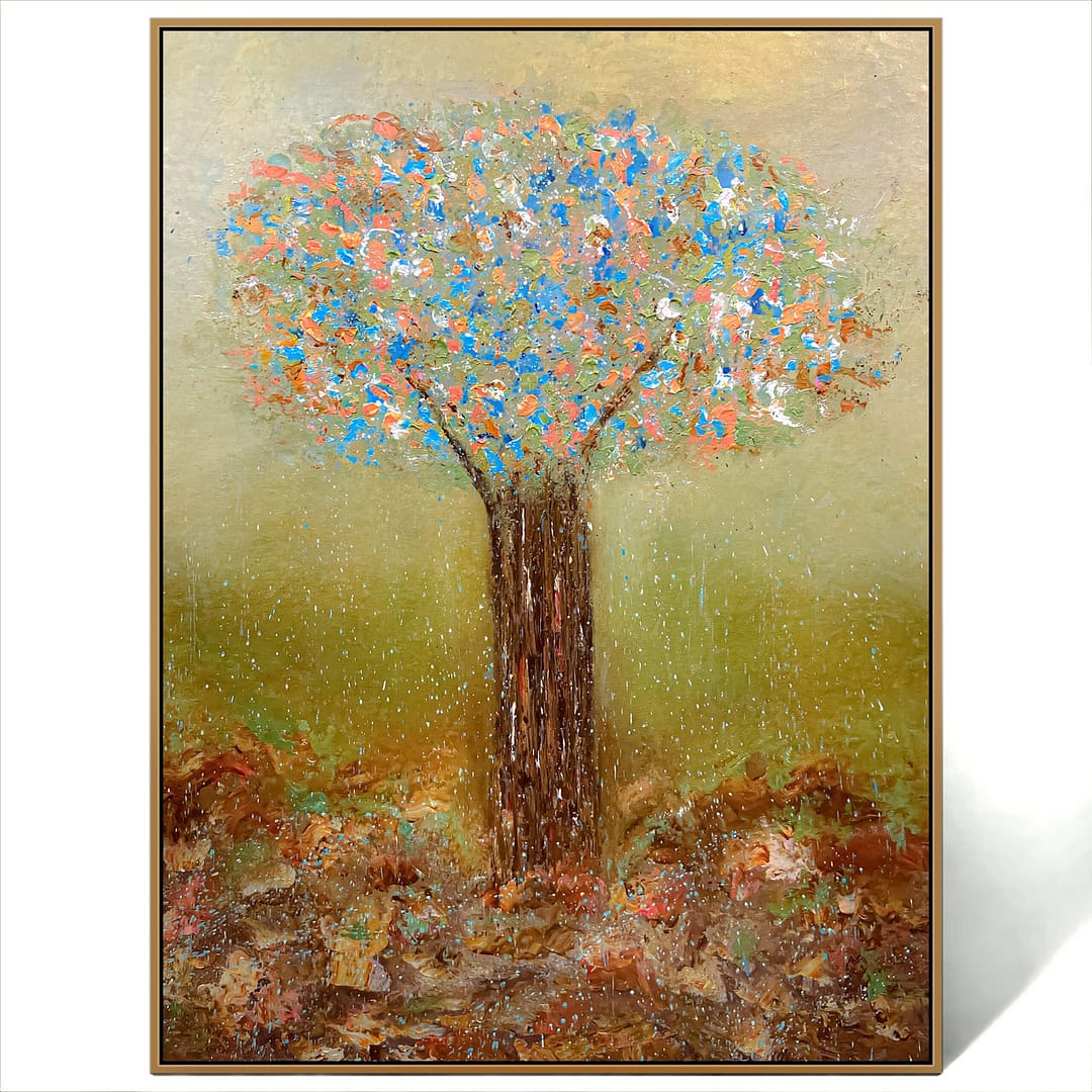 textured multi color painting