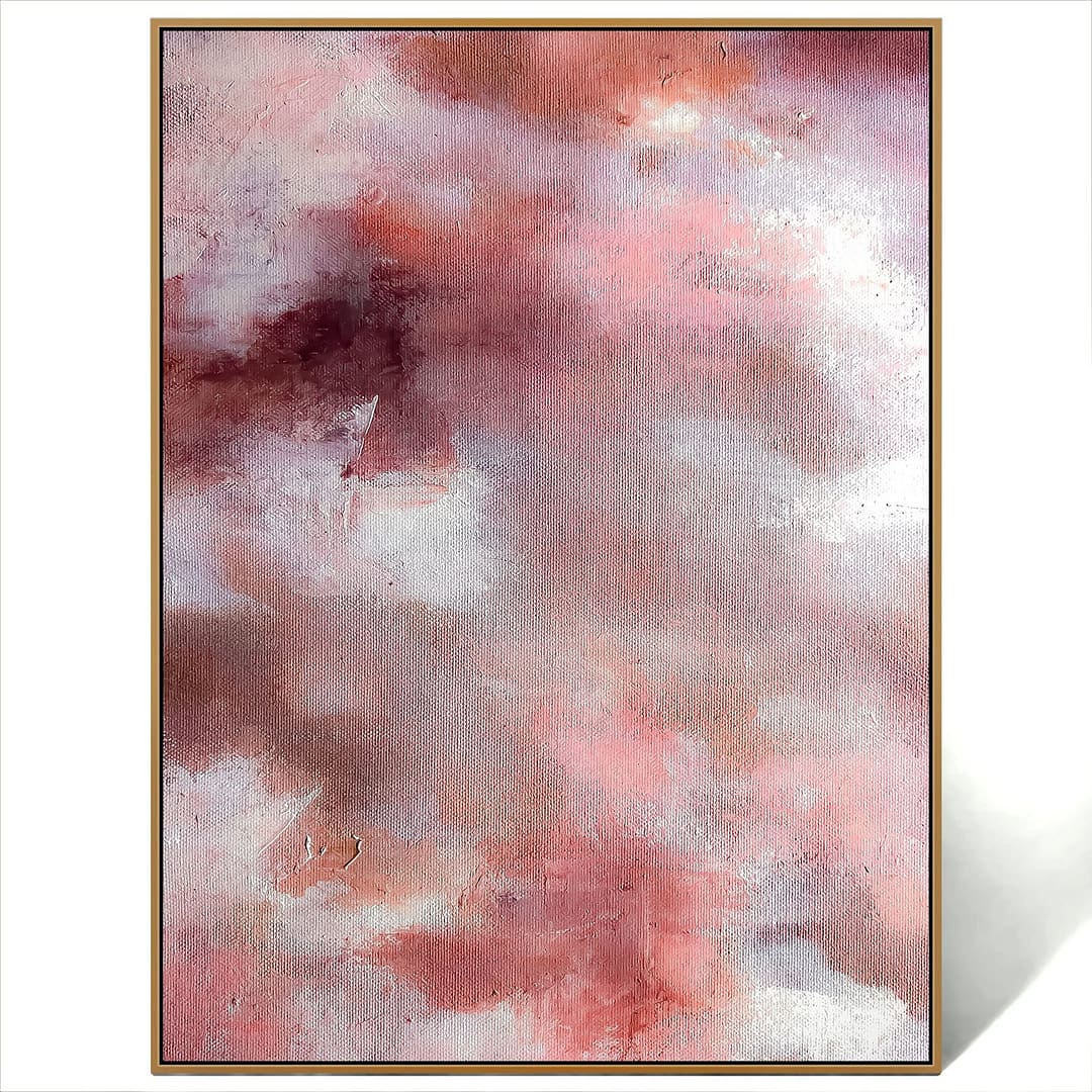 abstract pink art painting