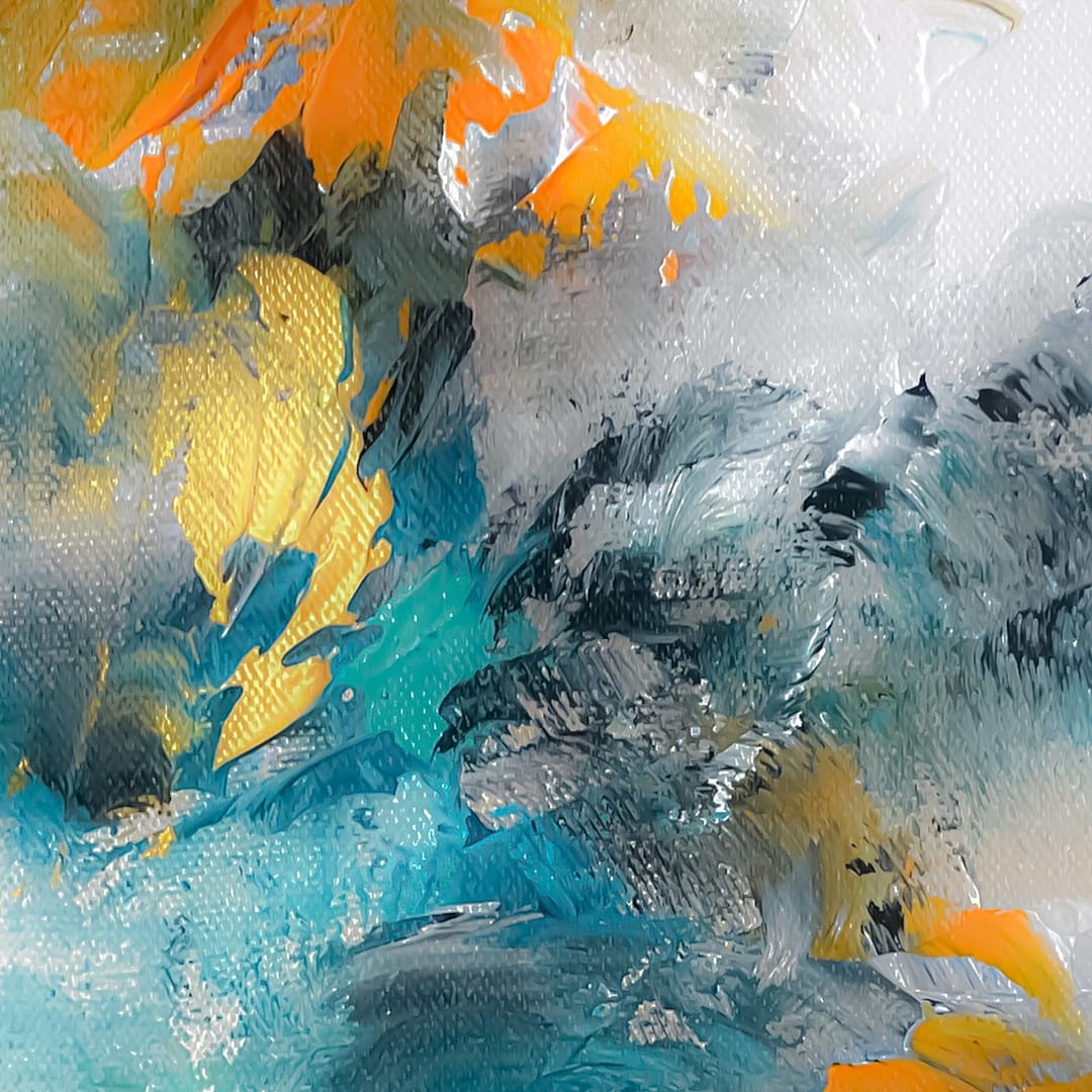 oversized abstract painting on canvas