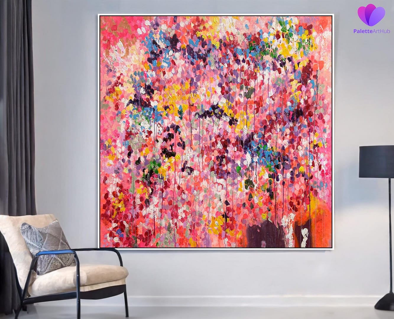 Extra Large Abstract Dot Wall Art Painting On Canvas For Living Room - Image 9