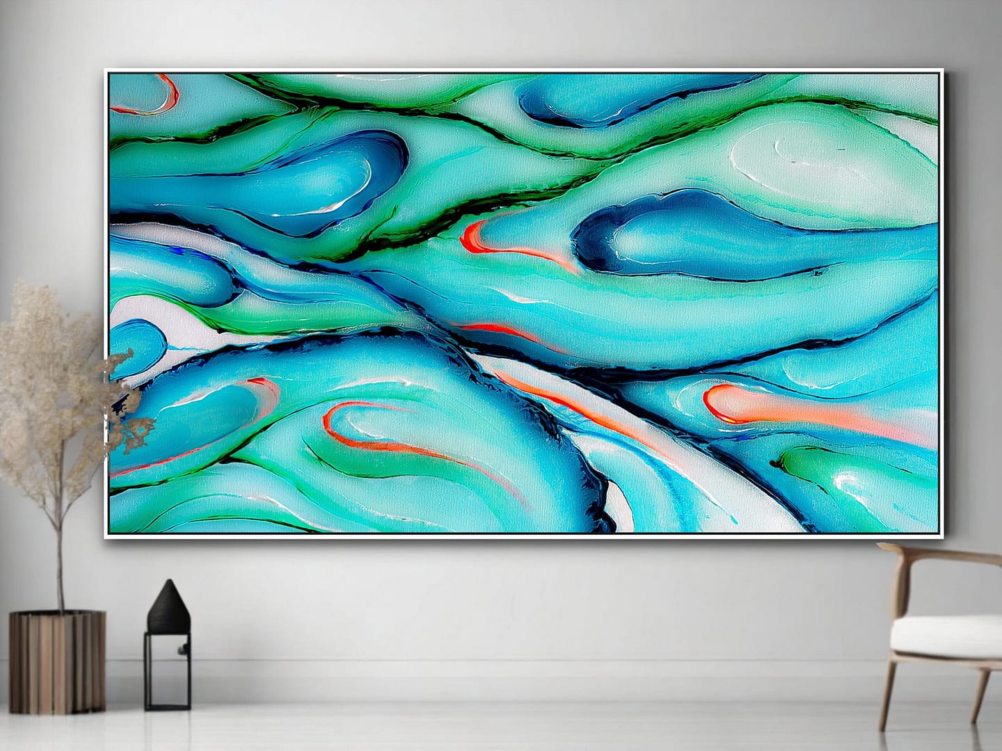 large blue and green art