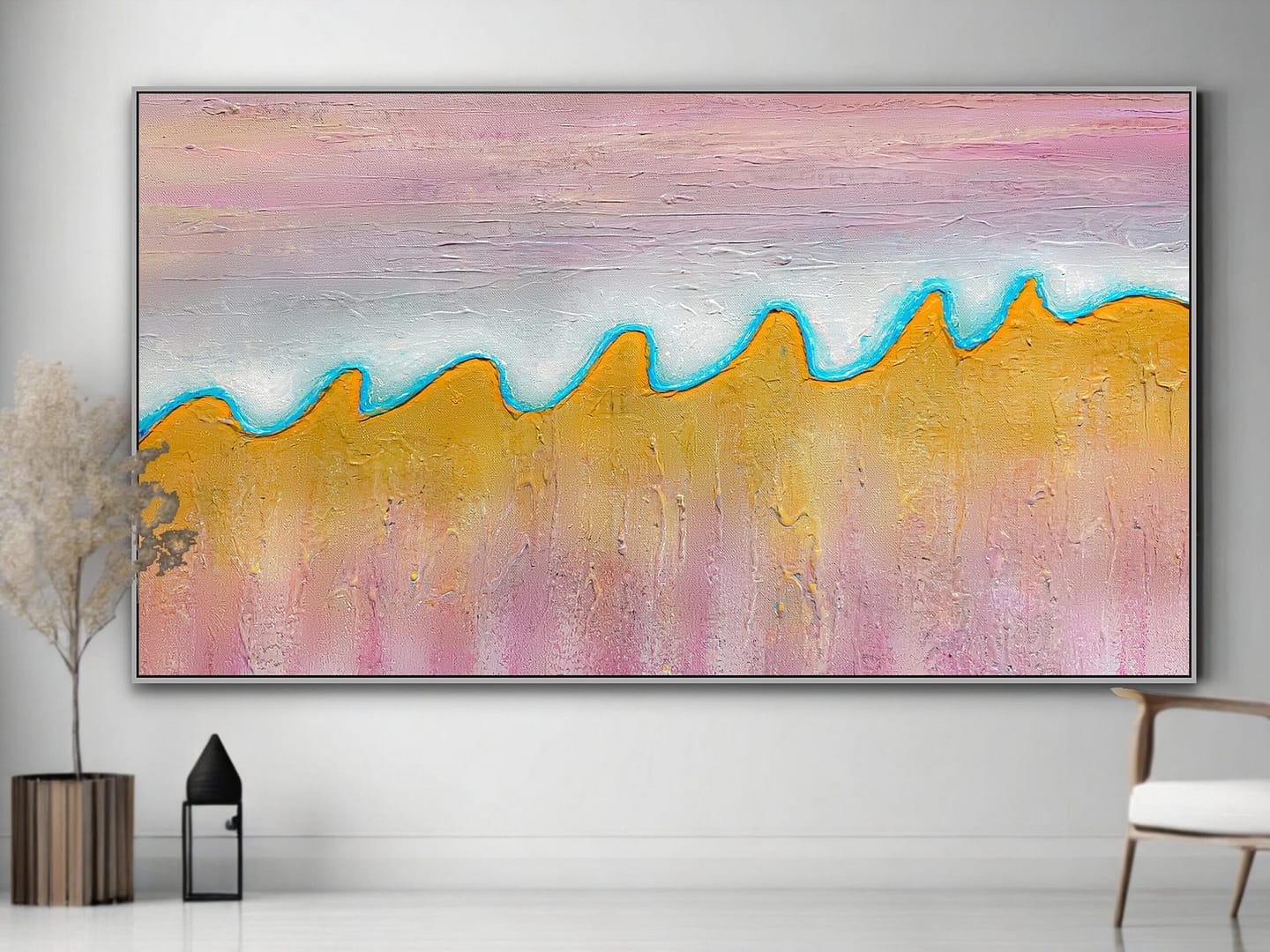 pink gold modern artwork
