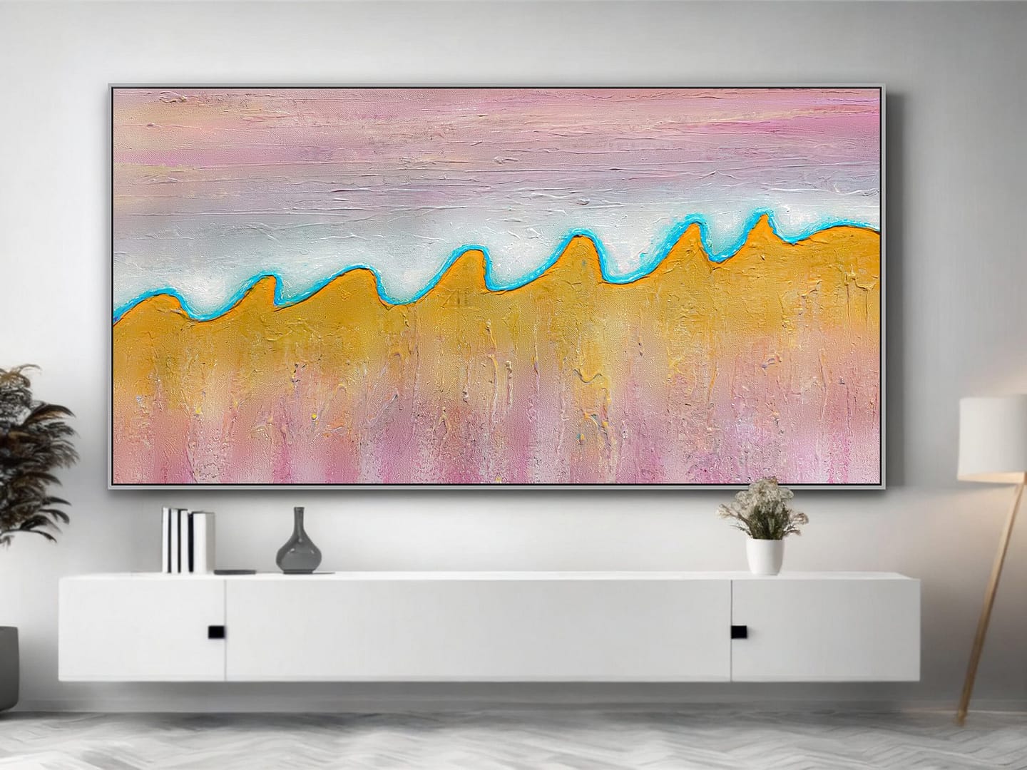 modern pink gold art
