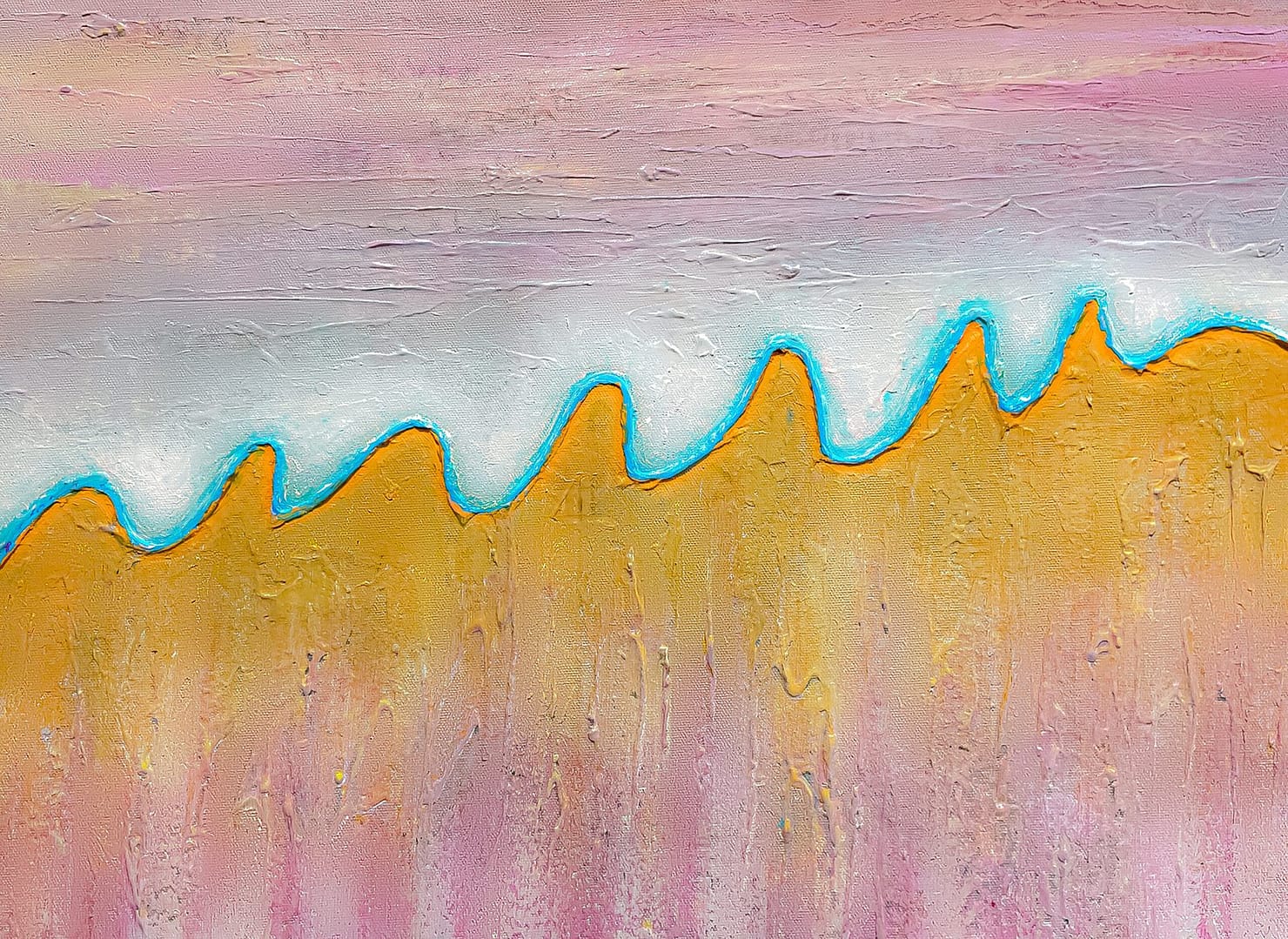 pink gold abstract painting