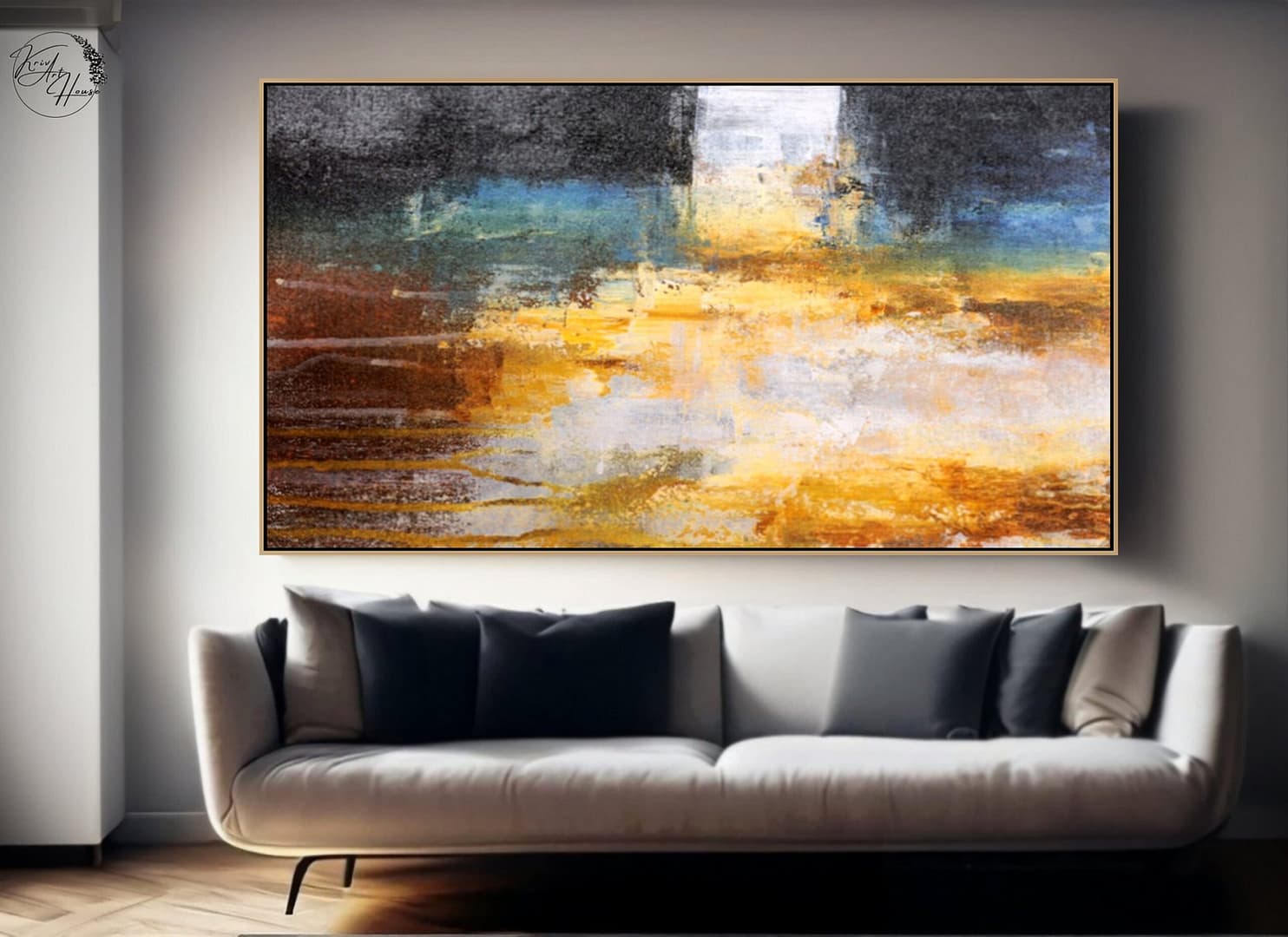 abstract painting in canvas