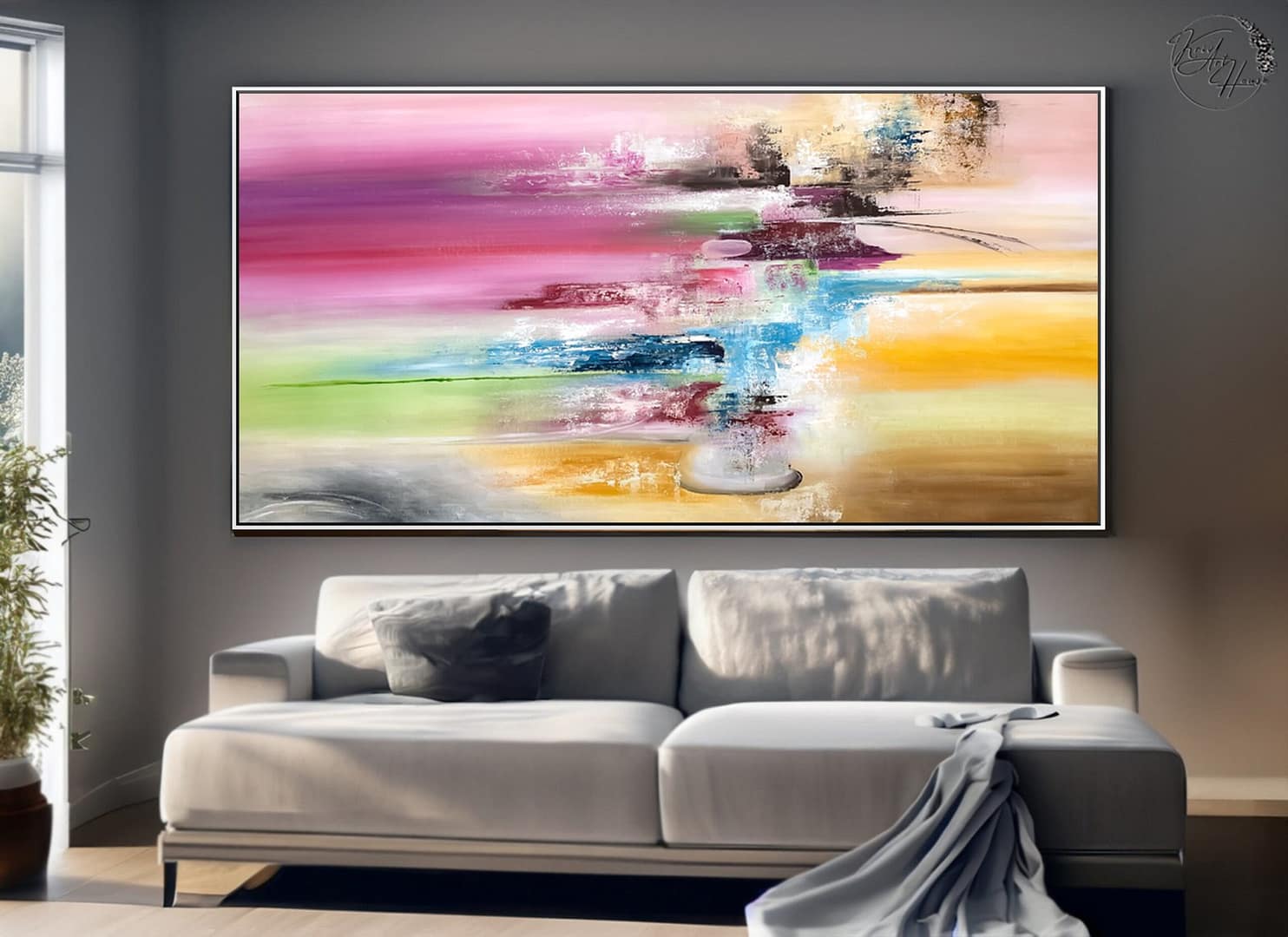 Painting abstract artwork